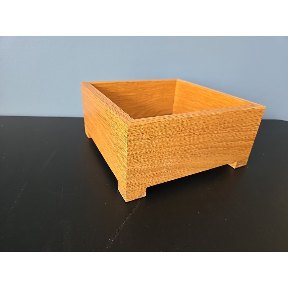 Small Handmade Wood Wooden Box 8"x8"x3.6" Jewelry,  Trinket, Catch It All